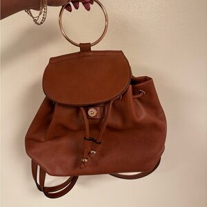 Elegant Brown Leather Backpack